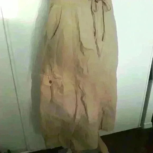 Denver hayes cargo skirt beige drawstring waist casual trendy back slit 16 - Picture 2 of 5